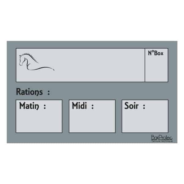Plaque de ration effaçable - Gris Plaque de ration effaçable - Gris