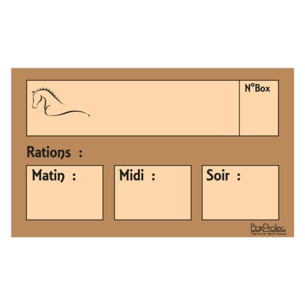 Plaque de ration effaçable - Marron Plaque de ration effaçable - Marron