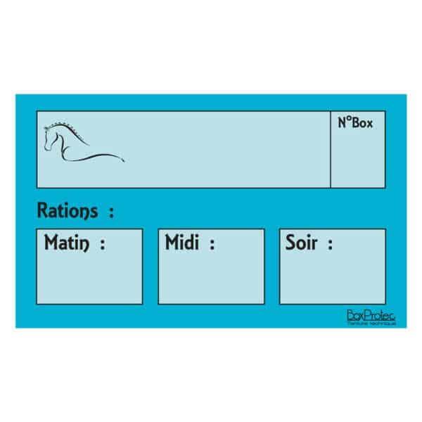 Plaque de ration effaçable - Turquoise Plaque de ration effaçable - Turquoise