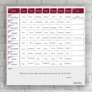 Planning de semaine + notes