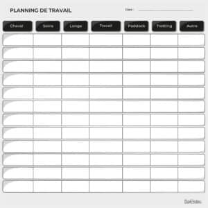 Planning de travail journalier - Noir