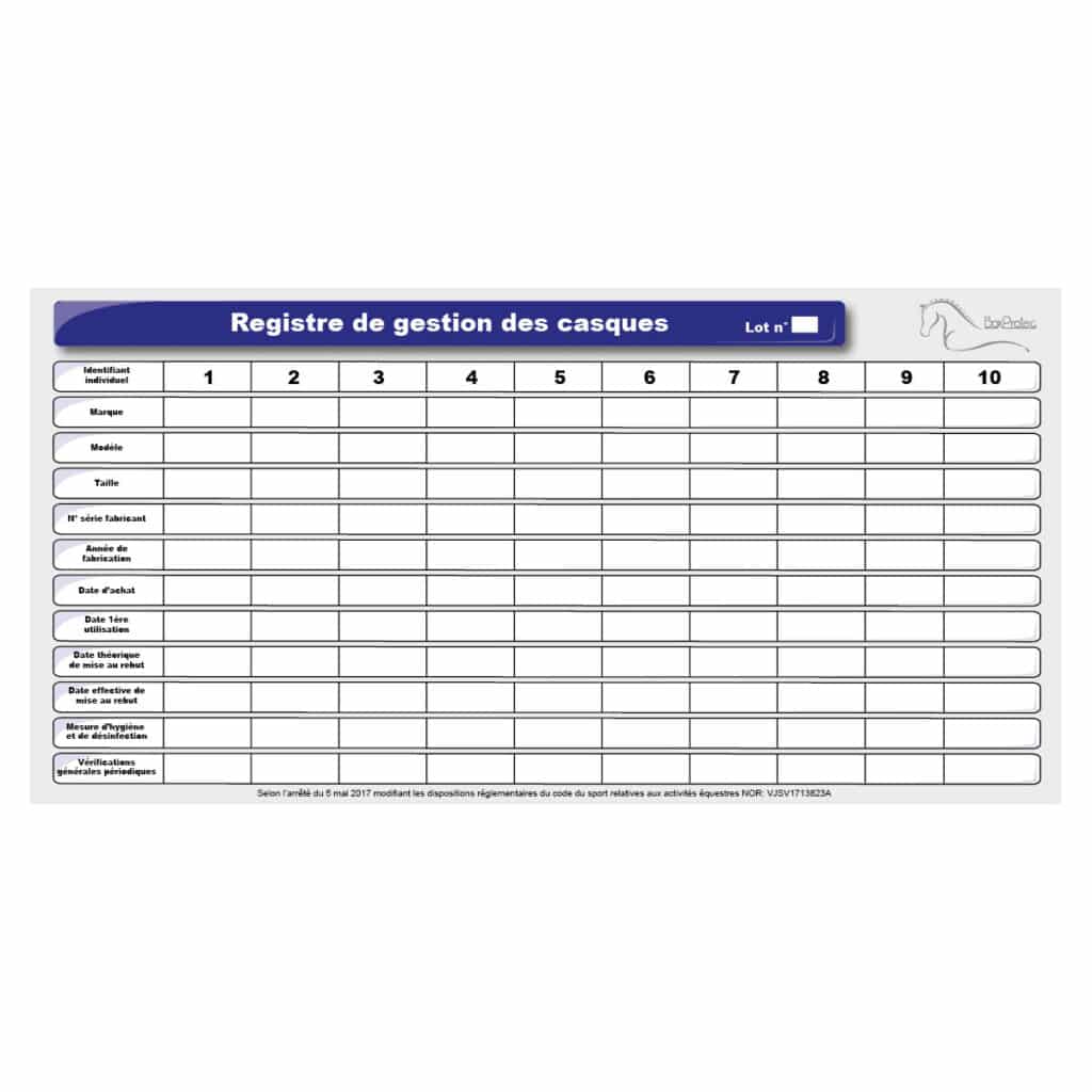 Tableau de gestion des casques - Bleu