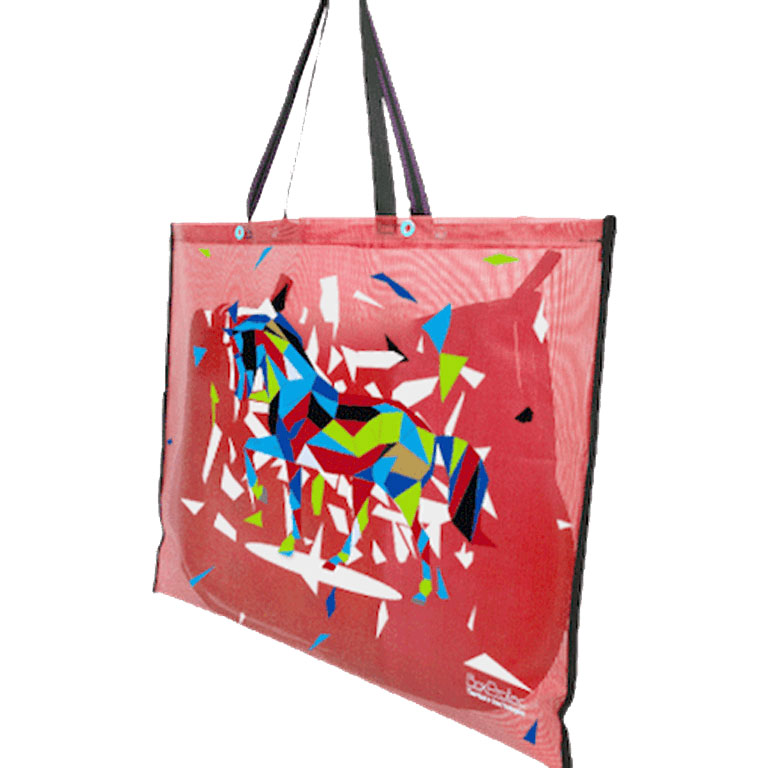 Sac à tapis de selle séchant - motif cheval - rouge