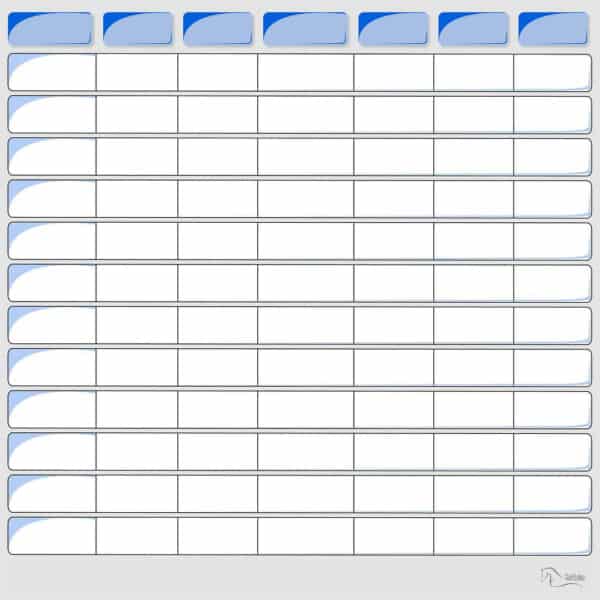 Planning vierge - Bleu