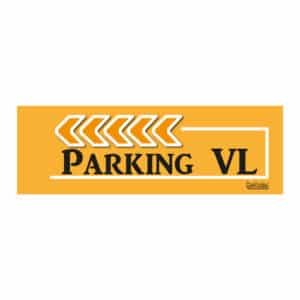 Flèche "Parking véhicule léger" - orange - gauche