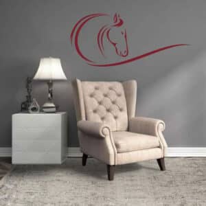 Stickers mural tête de cheval 08
