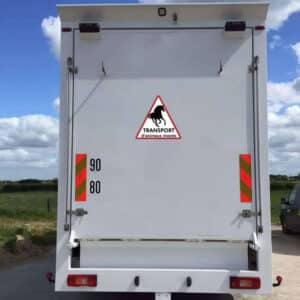 Autocollants triangle "Attention transport animaux vivants"