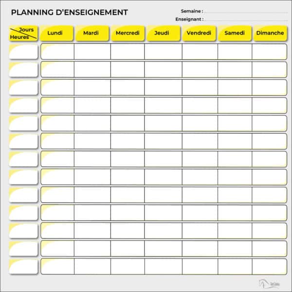 planning d'enseignement semaine jaune 2024