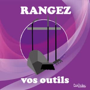Panneau "Rangez vos outils" - Violet