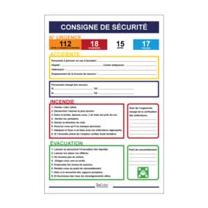 Panneau consigne de sécurité