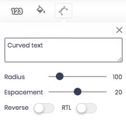 option texte incurver tutoriel du logiciel de personnalisation