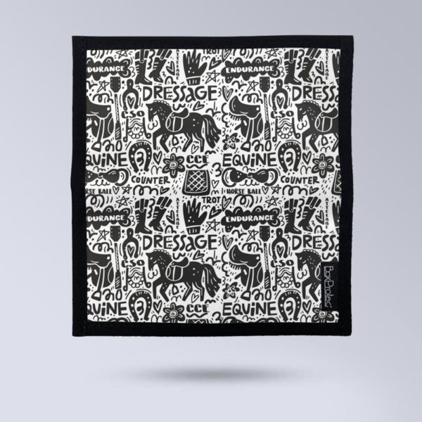 BOXPROTEC Porte chéquier personnalisable - Illustrtion équestre noir et blanc