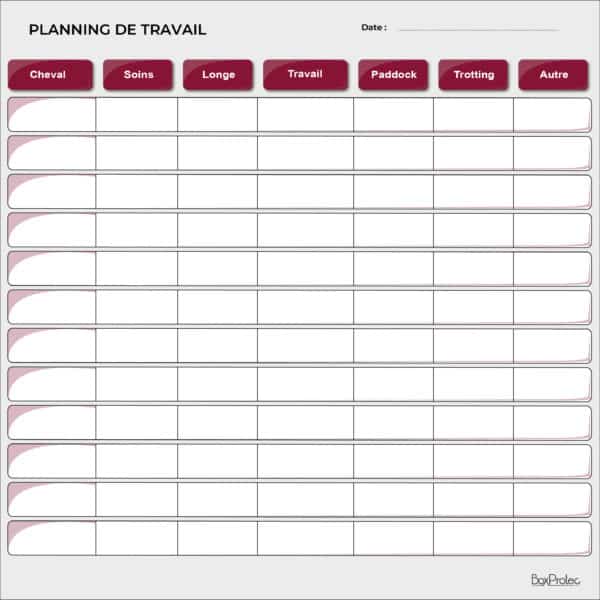 Planning de travail journalier bordeaux