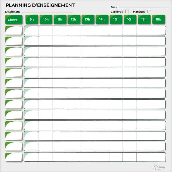 planning d'enseignement journée vert 2024