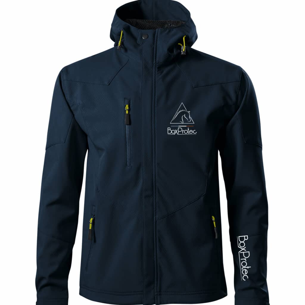 Blouson Softshell BoxProtec - Homme - Bleu Marine